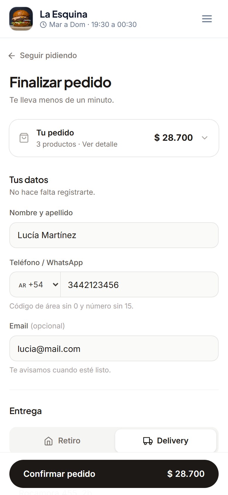Completa sus datos